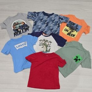 Boys Tees T-Shirts 7 Pack Mixed Brands Levis Osh Kosh Cotton On Tommy Bahamas